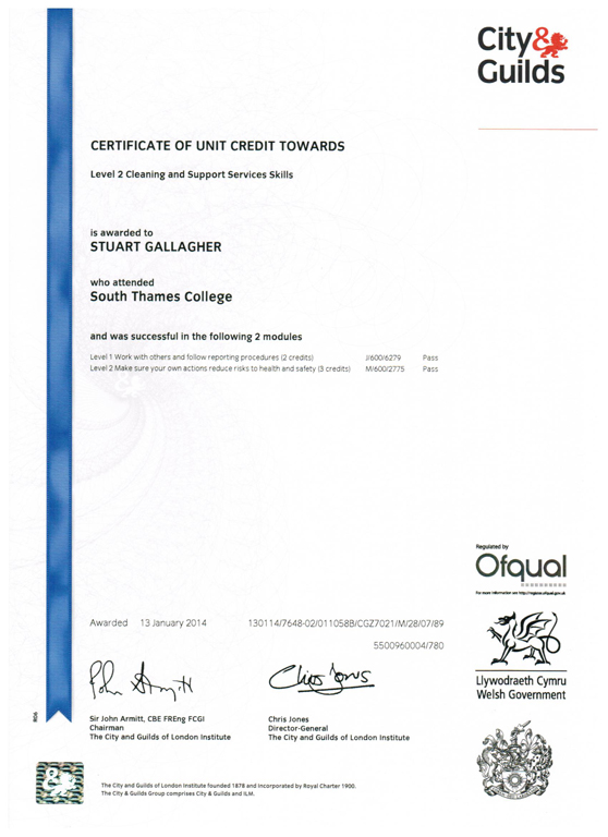 stu CGlevel2 b health and safety training certificate